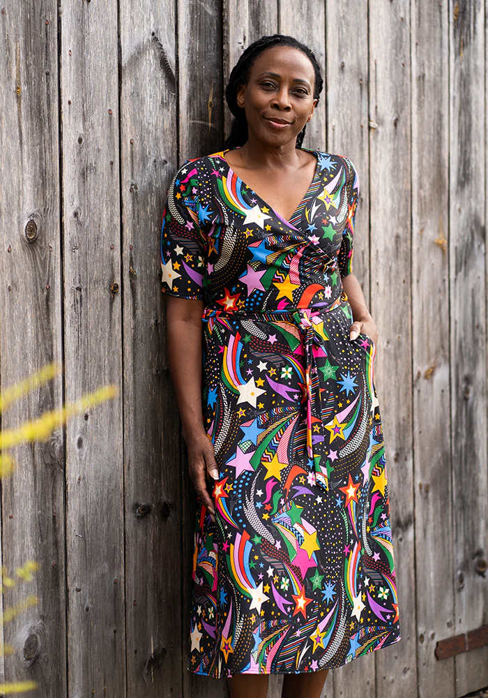 Cindie Shooting Stars Print Midi Dress