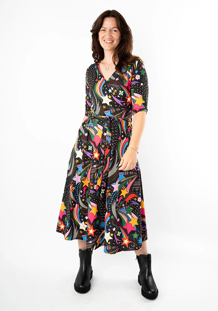 Cindie Shooting Stars Print Midi Dress - Image 3