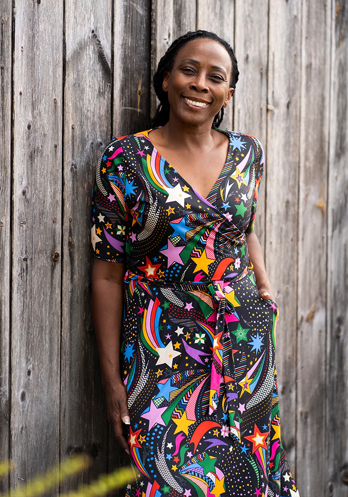 Cindie Shooting Stars Print Midi Dress - Image 4