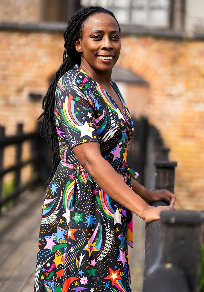 Cindie Shooting Stars Print Midi Dress - Image 8
