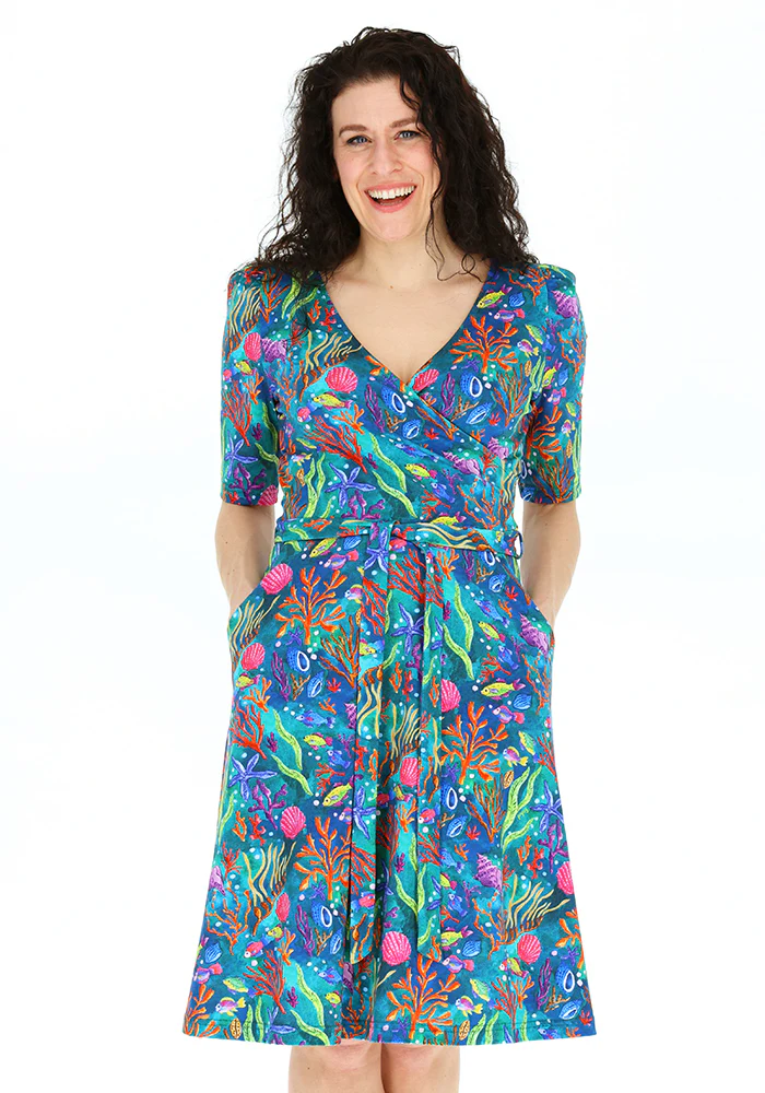Corali Coral Reef Print Cotton Dress - Image 4