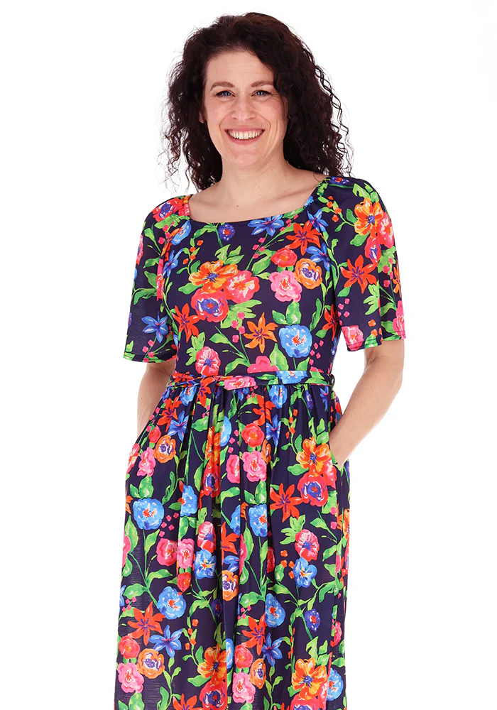 Cosette Painted Floral Print Midi Dress - Image 3