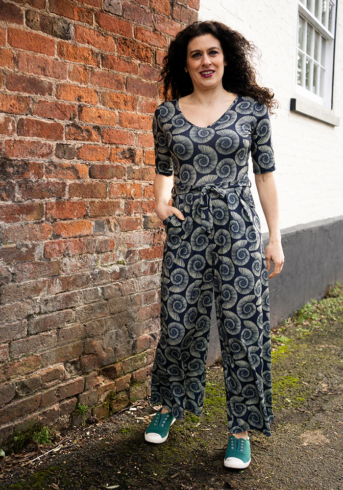 Cove Fossil Print Culotte Leg Jumpsuit - Image 11