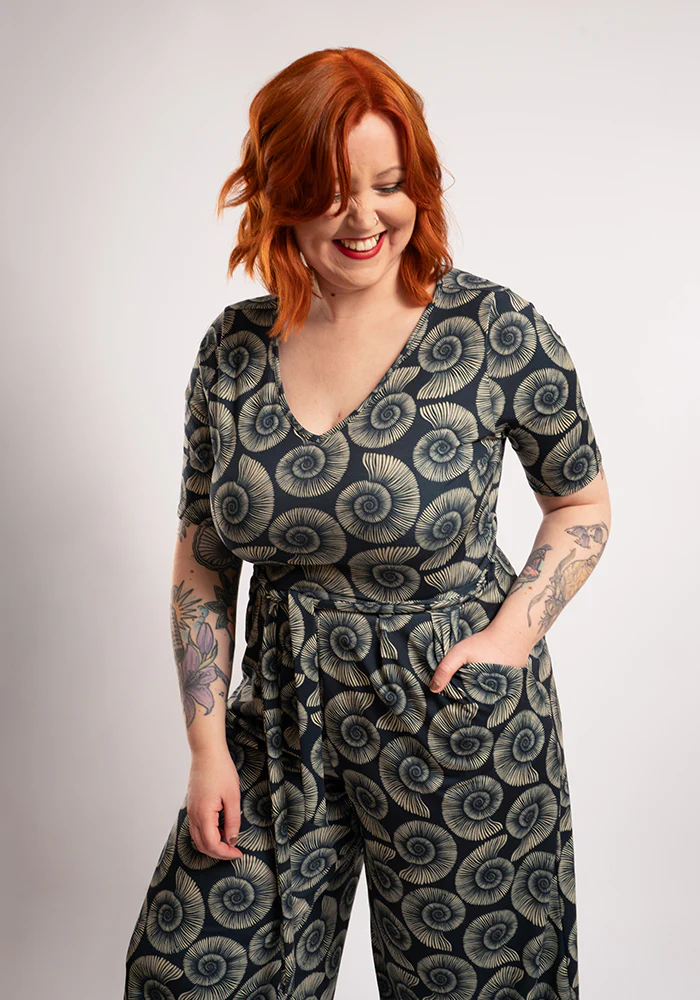 Cove Fossil Print Culotte Leg Jumpsuit - Image 3
