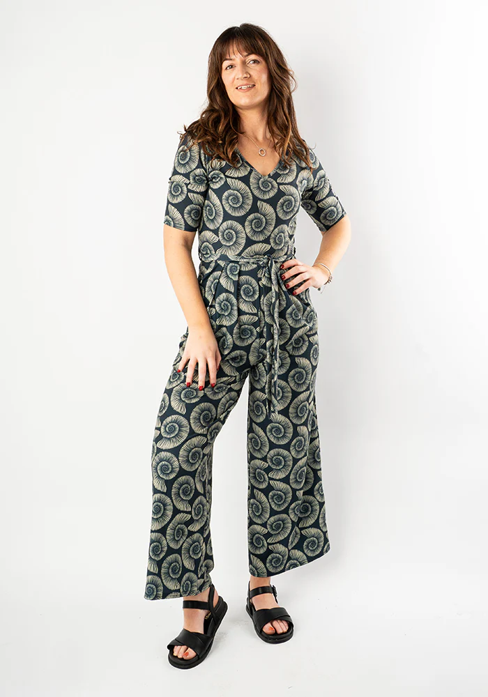 Cove Fossil Print Culotte Leg Jumpsuit - Image 5