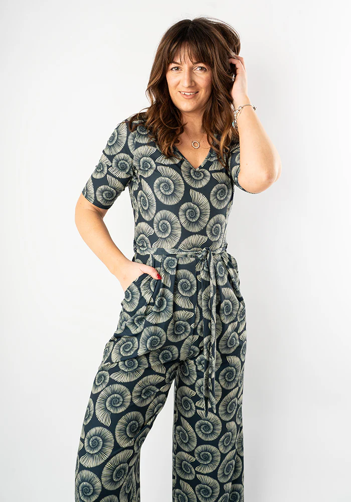 Cove Fossil Print Culotte Leg Jumpsuit - Image 6