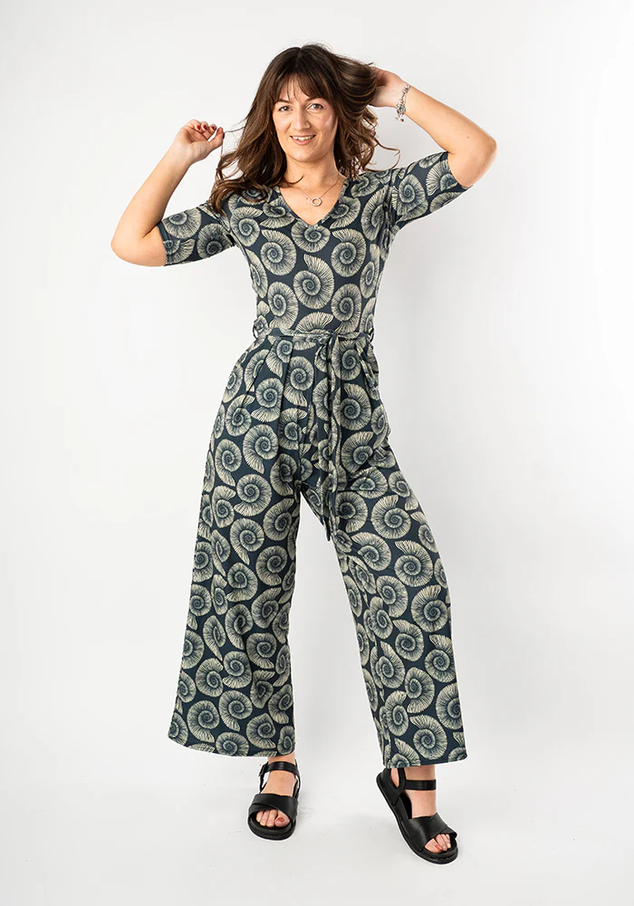 Cove Fossil Print Culotte Leg Jumpsuit - Image 8