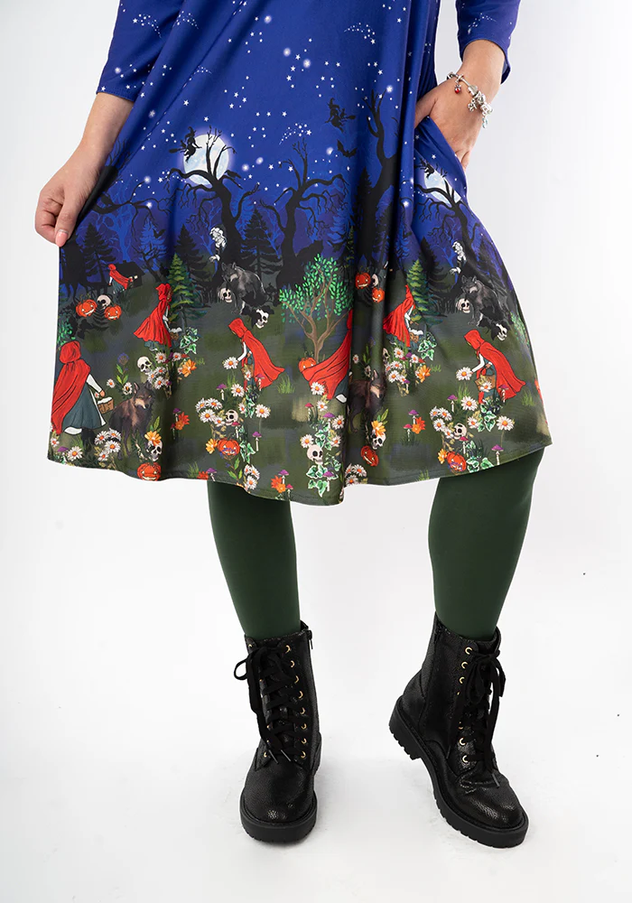 Cullen Spooky Border Print Trapeze Dress - Image 6