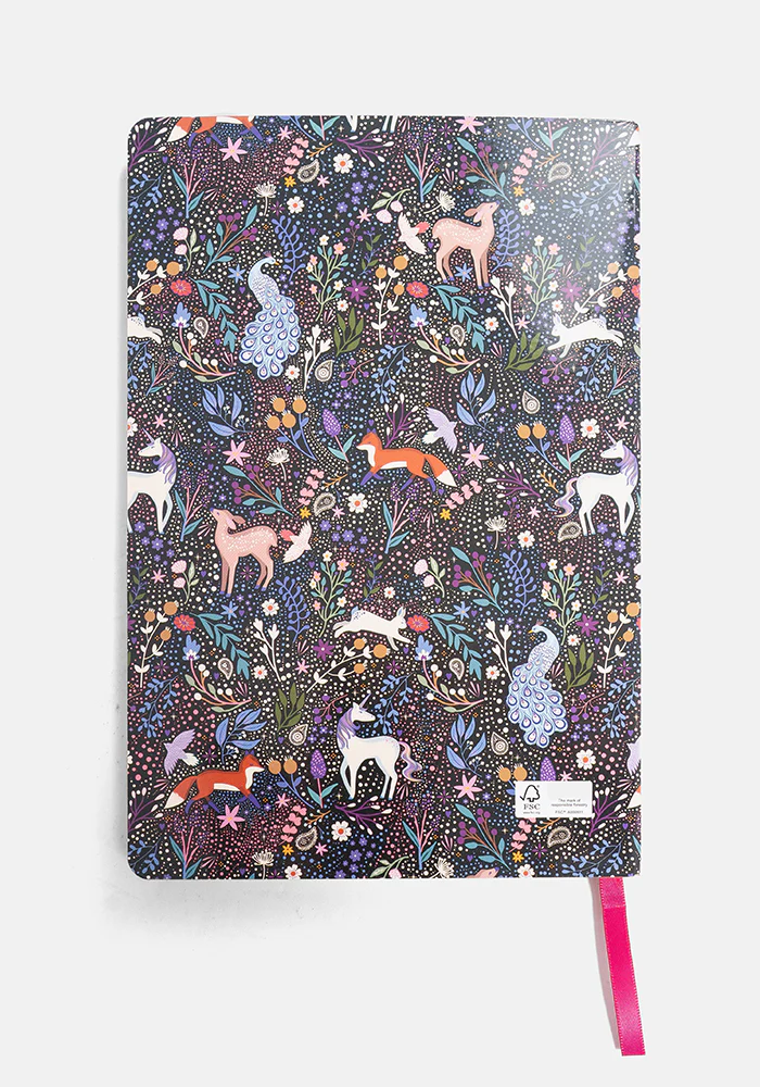 Cute Magical Woodland Print Notebook - Colourful Quirky Journal Gift - Image 5