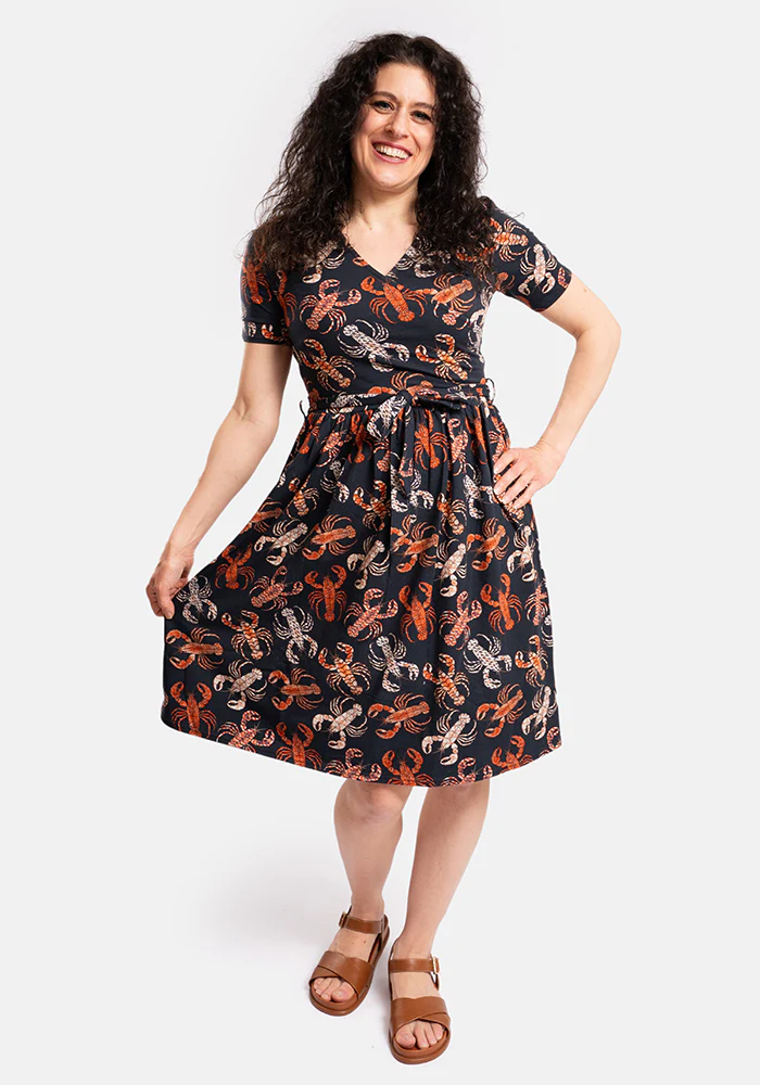 Daria Lobster Print Cotton Dress - Image 3
