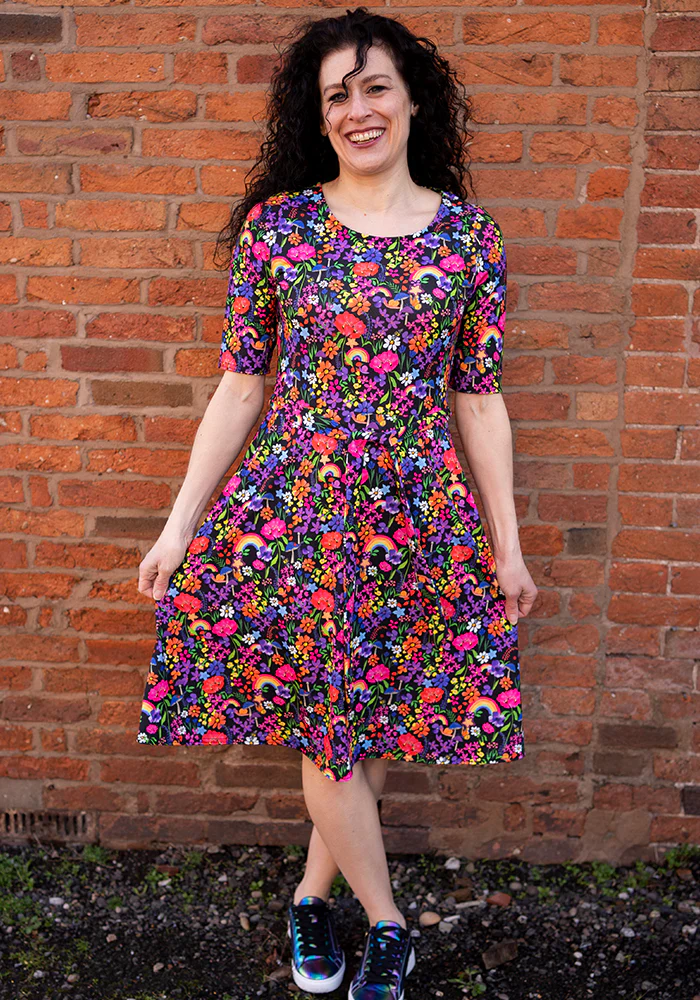 Dayanne Garden Rainbow Floral Print Dress - Image 3