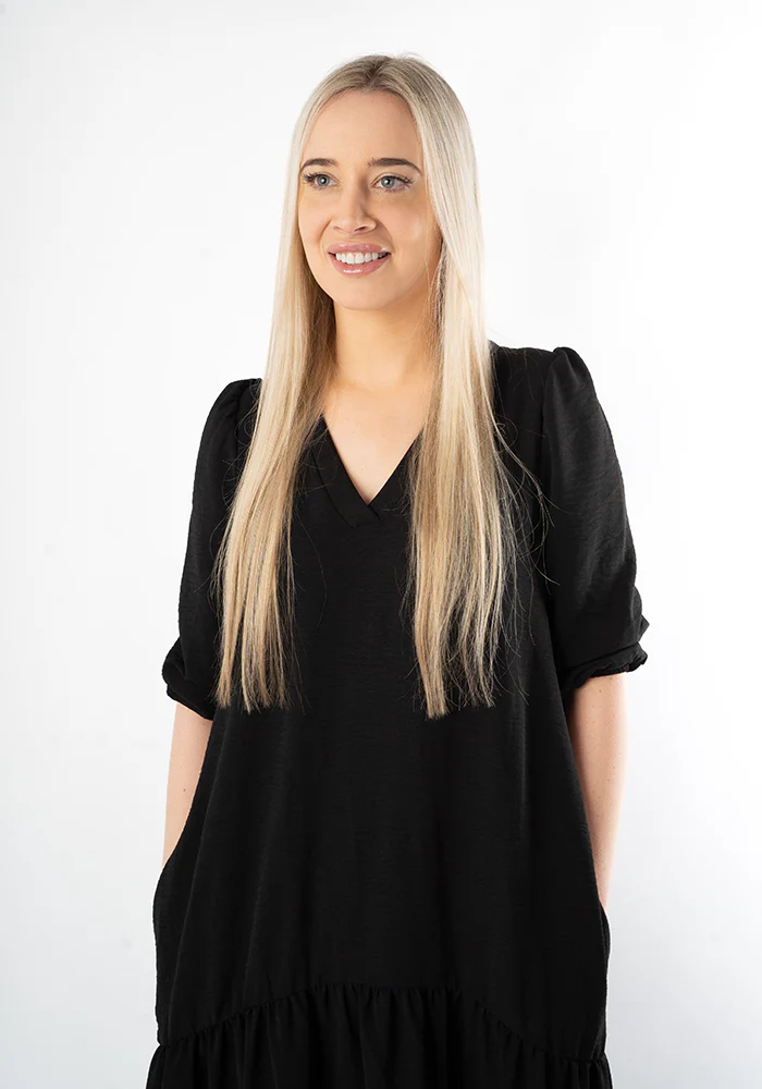 Didi Black Dropped Waist Oversized Relaxed Fit Midaxi Dress - Image 6