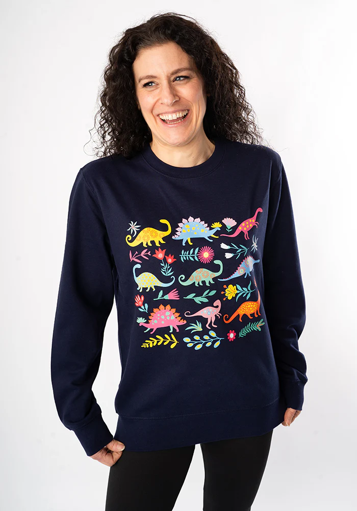 Dinosaur Print Sweatshirt (Navy) - Image 3