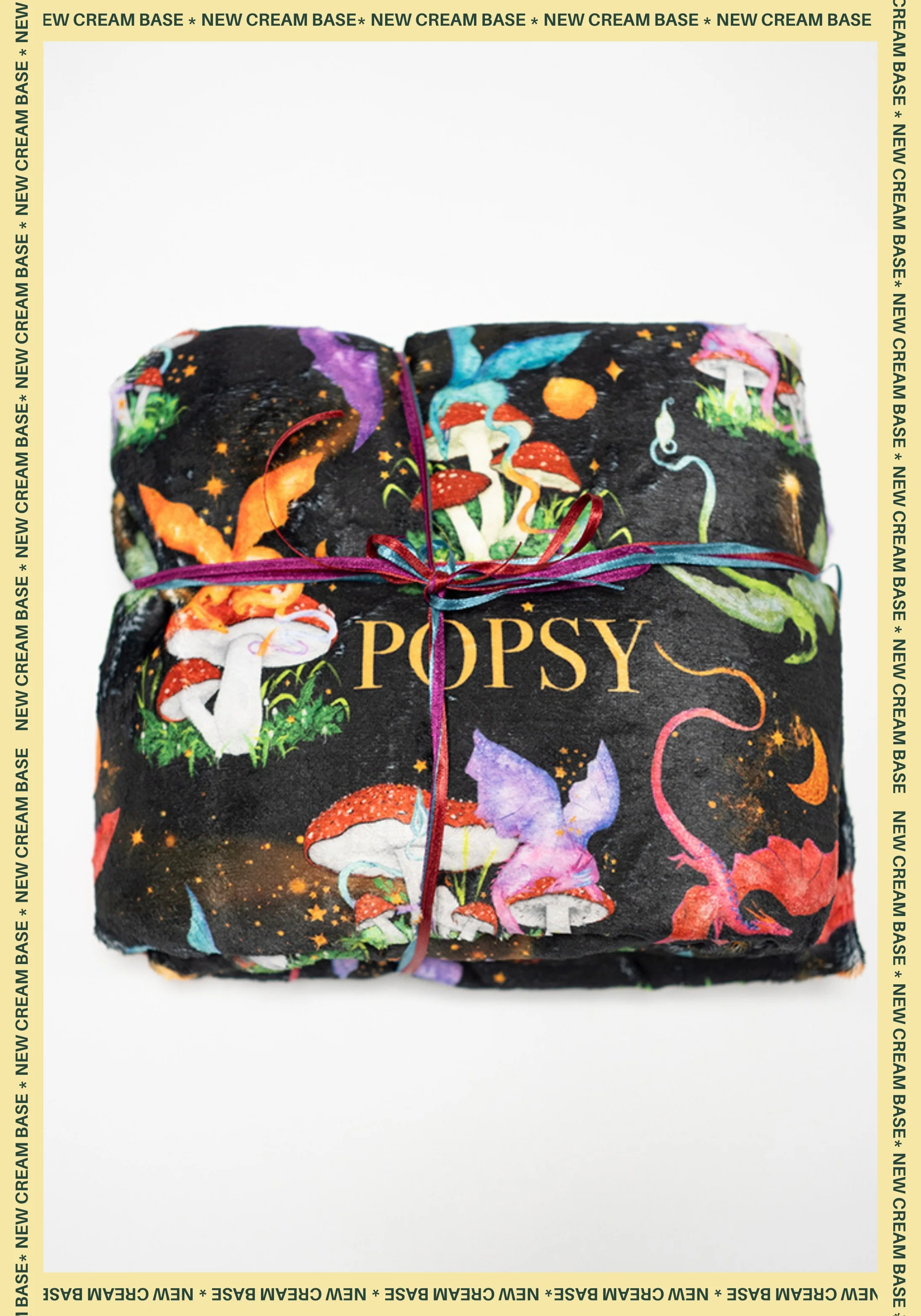 Dragon & Mushroom Pop-under Plush Blanket