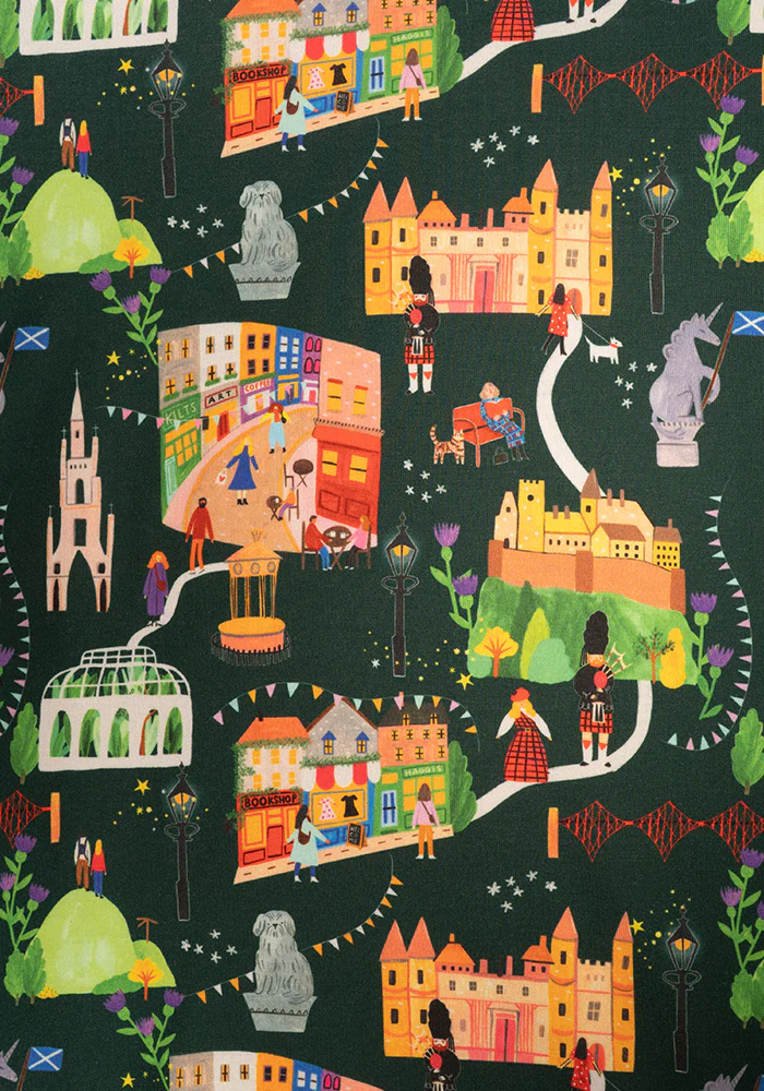 Bonnie Edinburgh Print Jersey Midi Dress - Image 2