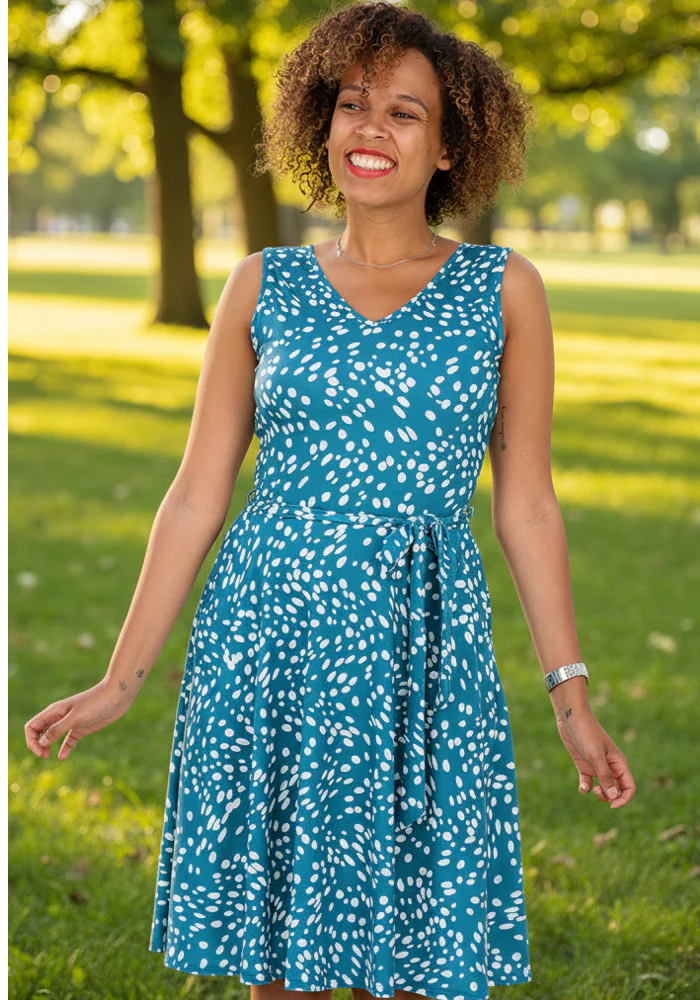 Edmee Irregular Spot Print Jersey Dress