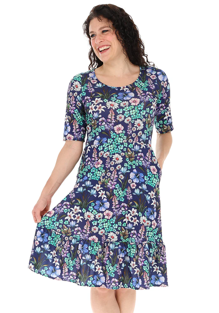 Elenor Floral Mosaic Print Dress - Image 4