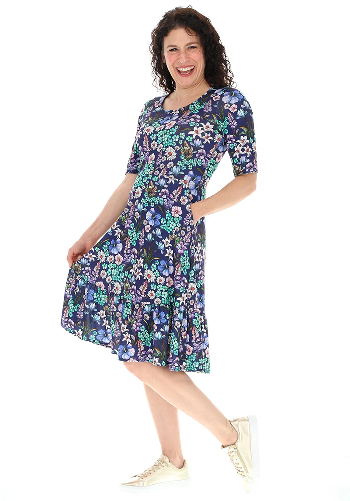 Elenor Floral Mosaic Print Dress - Image 6