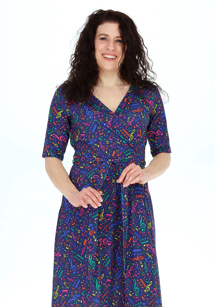Elianna Musical Notes Print Jersey Midi Dress - Image 8