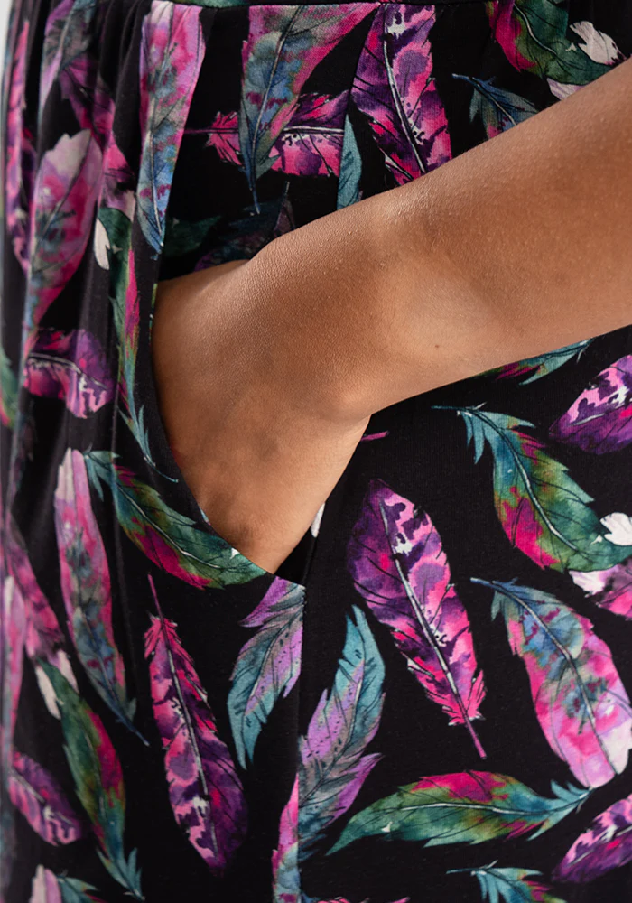 Elida Feather Print Tiered Hem Cotton Midaxi Dress - Image 9