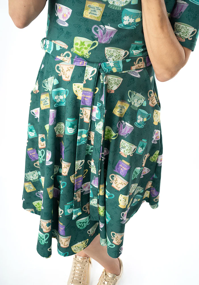 Ella-Rose Herbal Tea Print Cotton Dress - Image 8