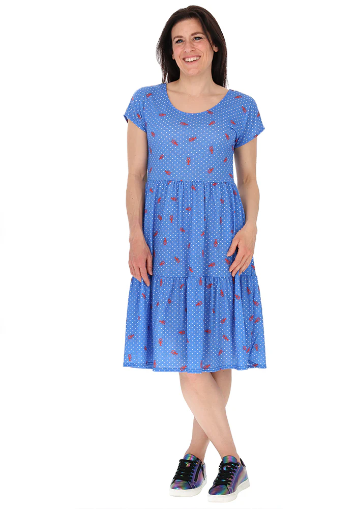 Ennis Polka Dot Lobster Print Dress - Image 4
