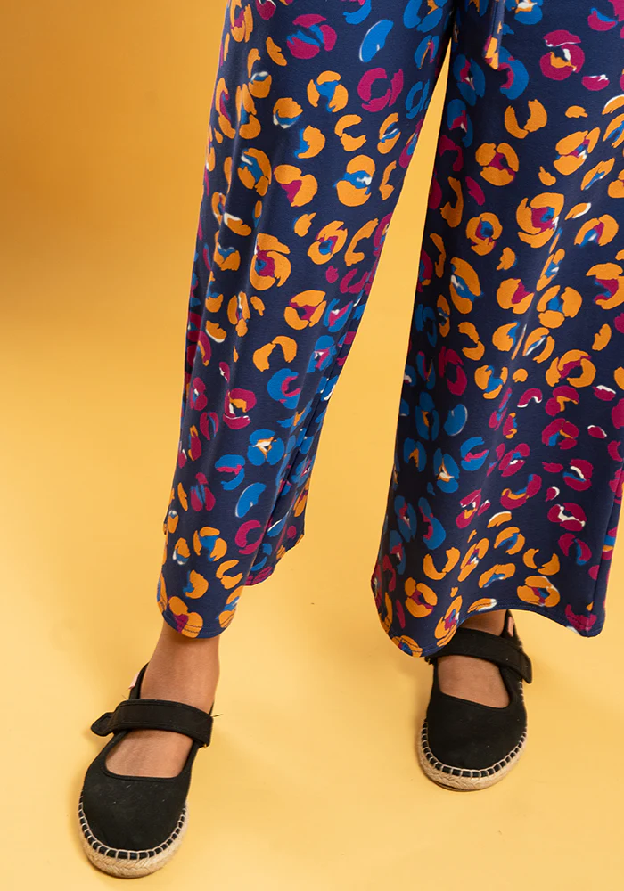 Eva Animal Patchwork Print Cotton Culotte Leg Jumpsuit - Image 5