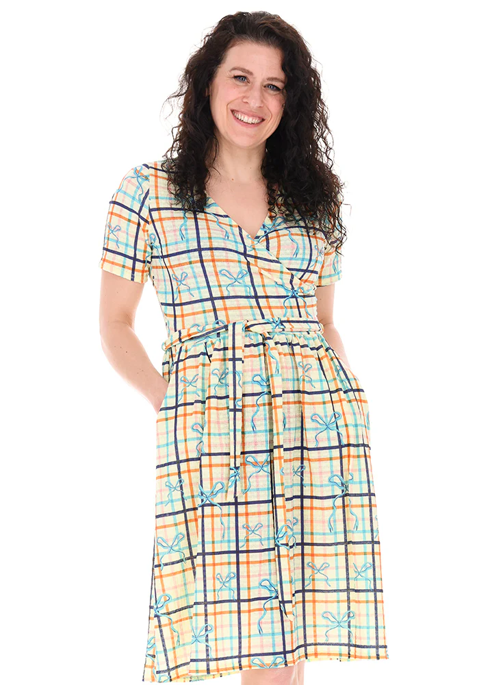 Evelora Lemon Check Print Dress - Image 4