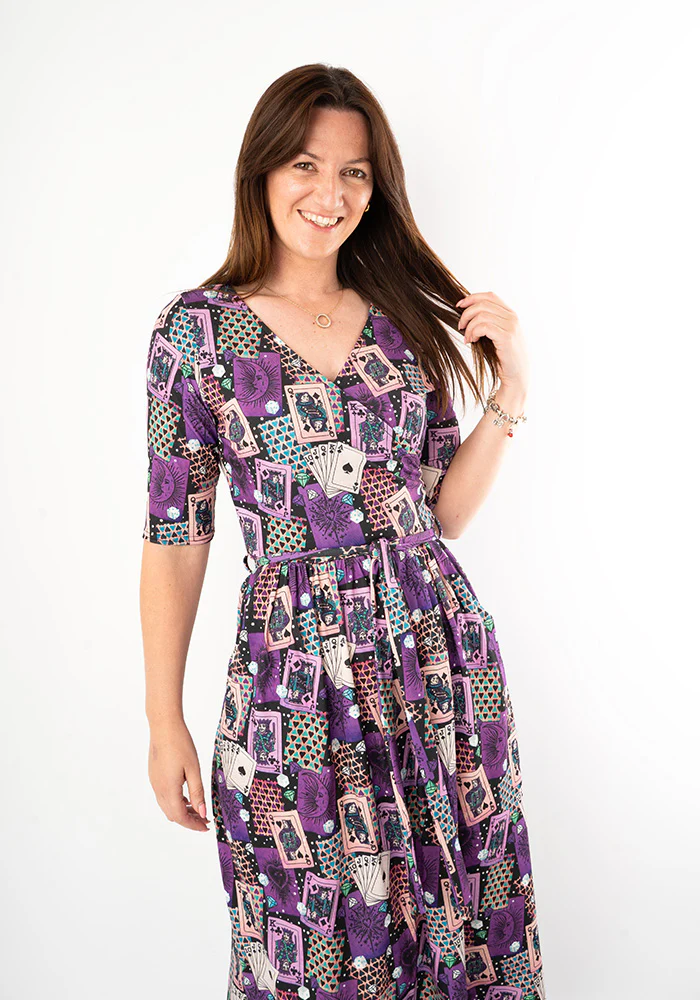 Fabienne Card Games Print Jersey Midi Dress - Image 6