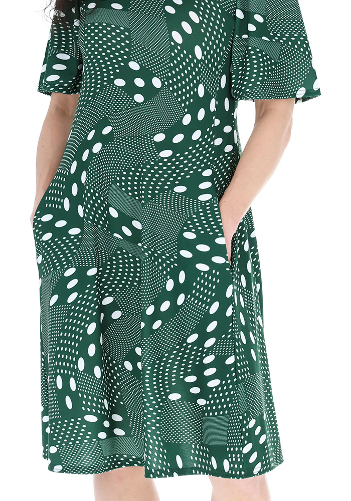 Fernabel Multi Spot Print Jersey Trapeze Dress - Image 4