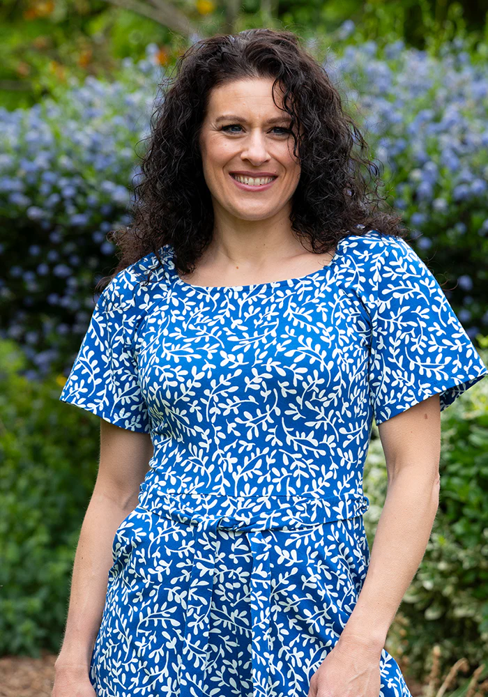 Fia Blue Sprig Print Cotton Playsuit - Image 3