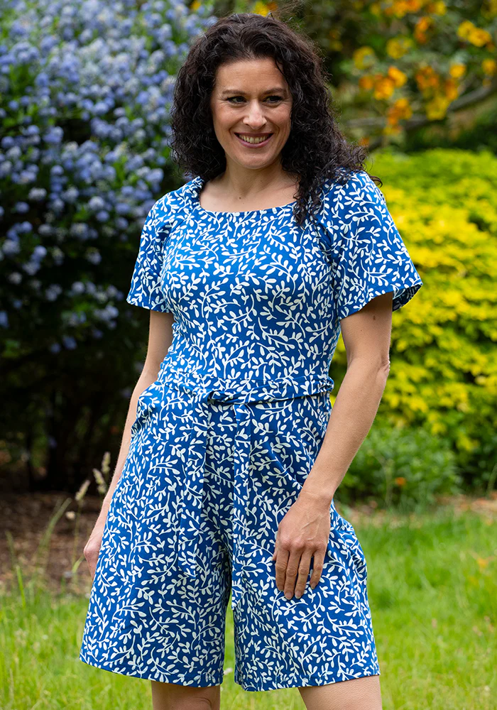 Fia Blue Sprig Print Cotton Playsuit - Image 5