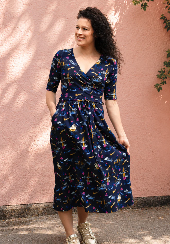 Finna Magical Story Print Cotton Midi Dress - Image 3