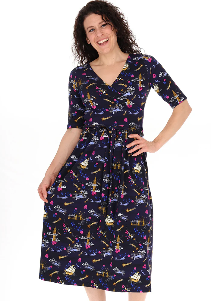 Finna Magical Story Print Cotton Midi Dress - Image 4