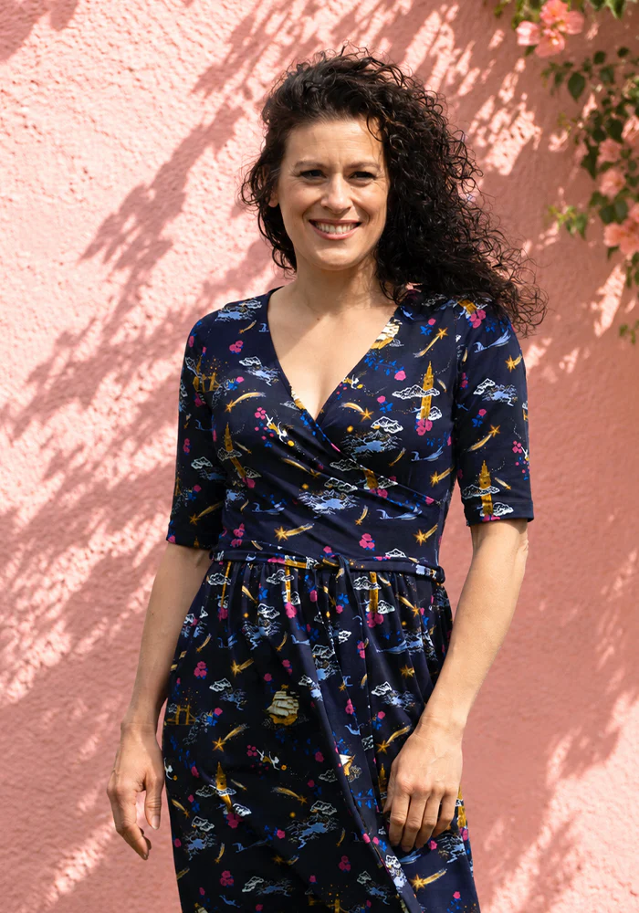 Finna Magical Story Print Cotton Midi Dress - Image 5