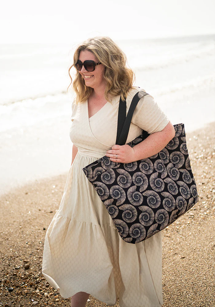 Fossil Print Beach Bag