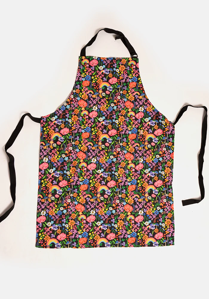 Garden Rainbow Floral Print Apron - Image 3