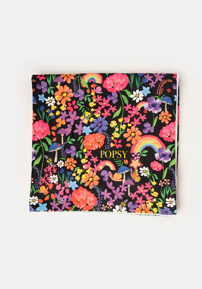 Garden Rainbow Print Black Jumbo Bath Sheet - Image 3