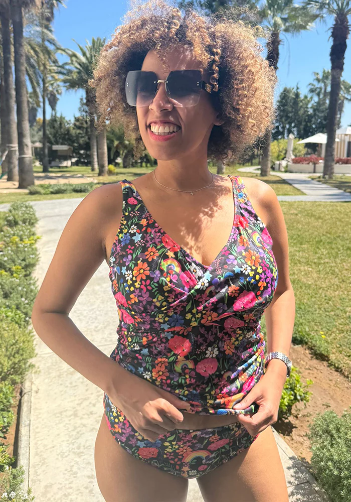Garden Rainbow Floral Tankini Top