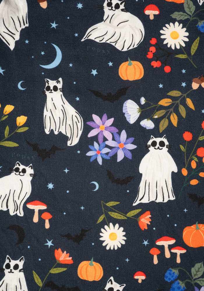 Ghost Cats Print Children's Tiered Hem Dress (Inga) - Image 2