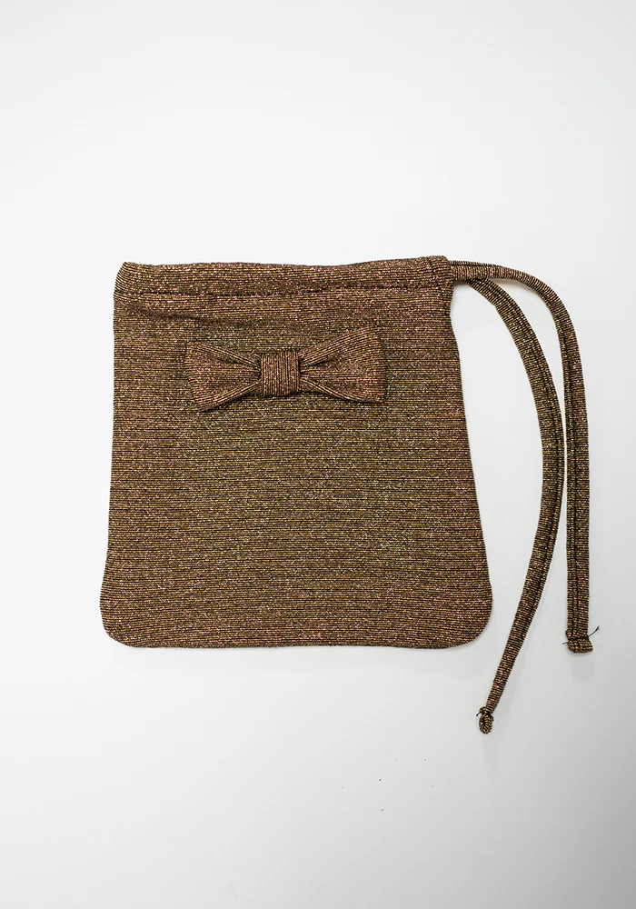 Gold/Black Mini Bow Sparkle Bag - Image 3