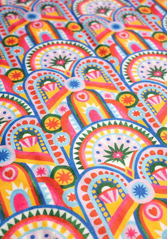 Hand Painted Art Deco Print Large Towel - Image 2
