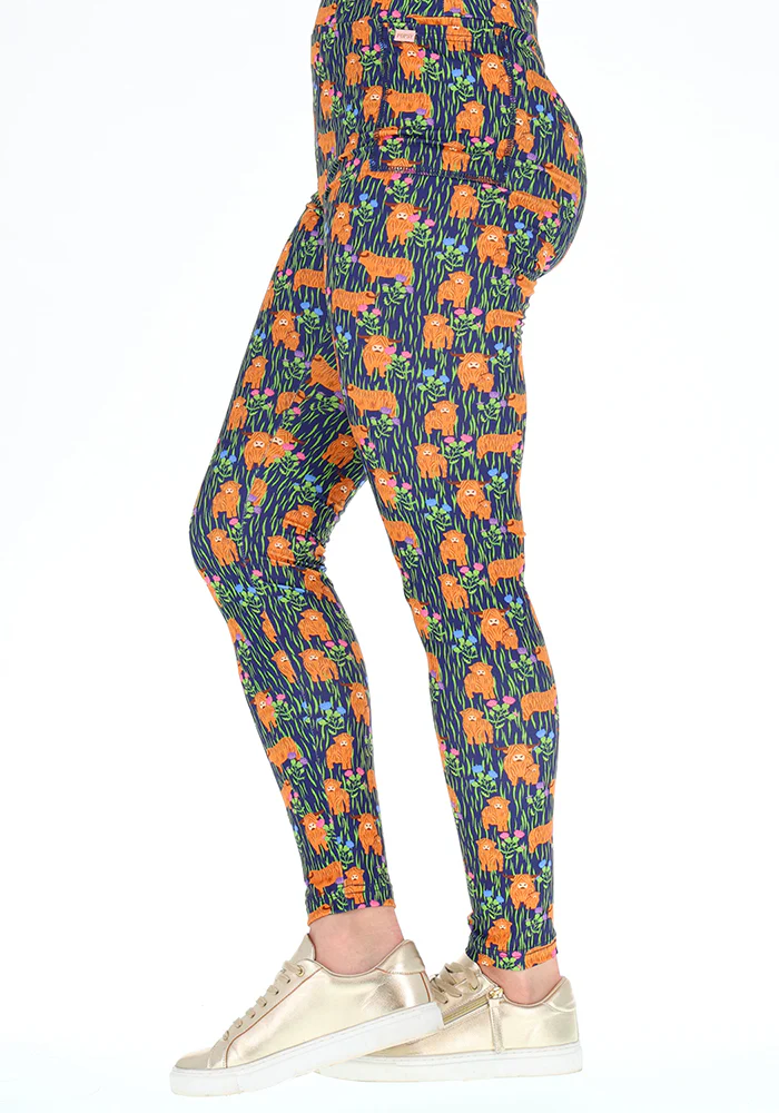 Heath Highland Cow Print Leggings