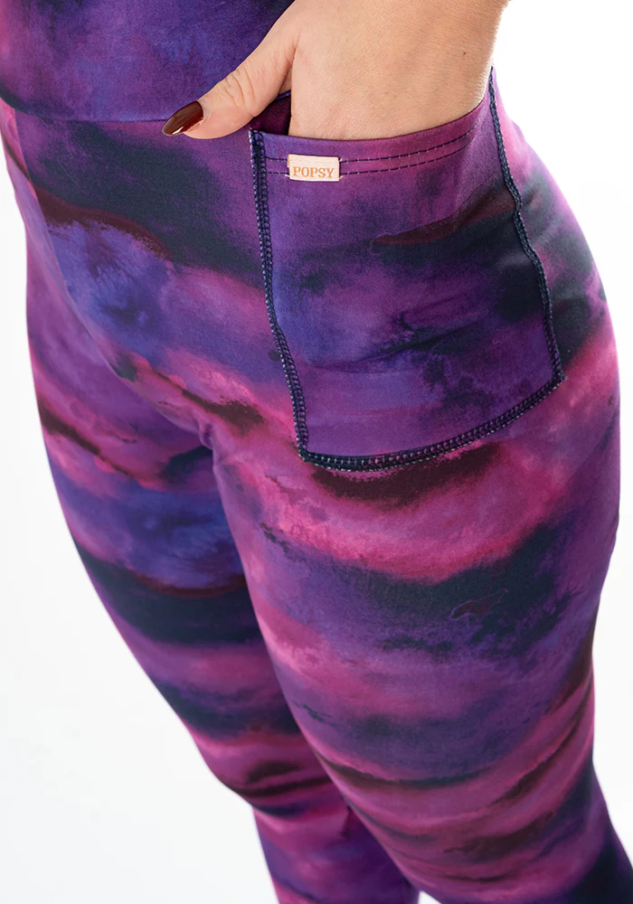 Heath Purple Ombre Print Leggings - Image 3