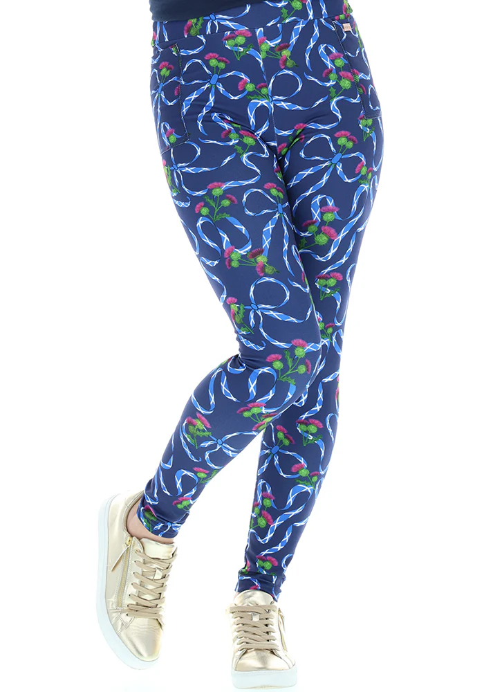 Heath Scotland Navy Print Leggings - Image 3