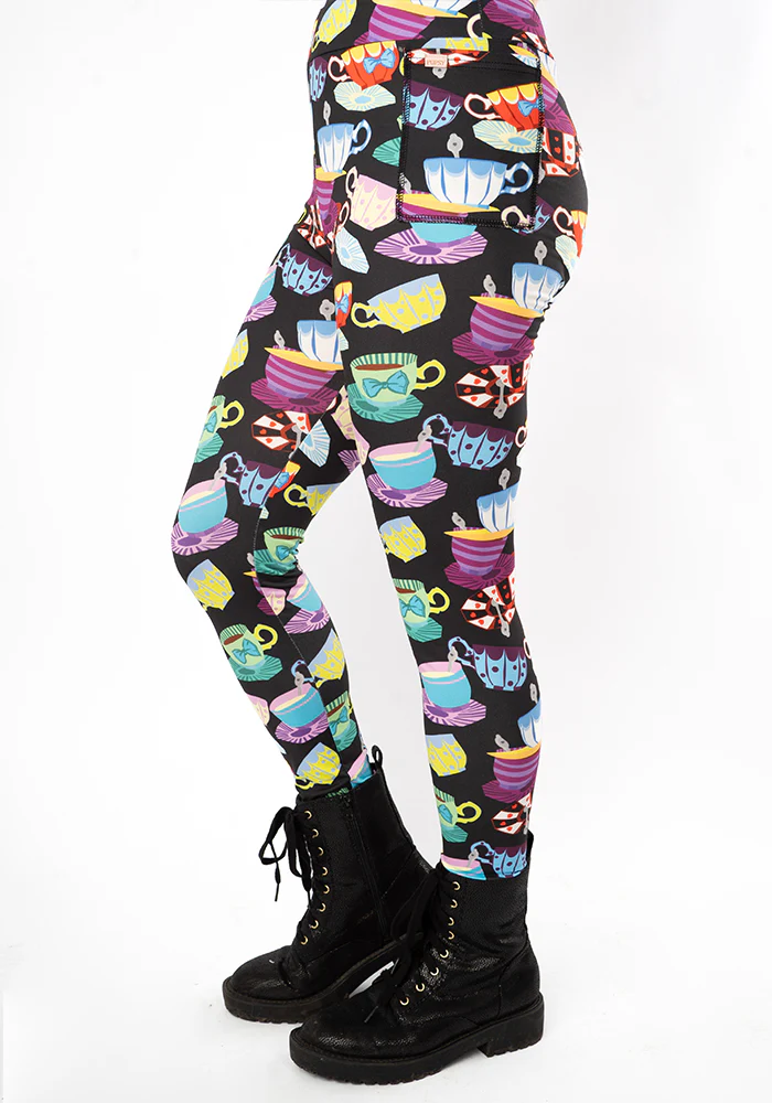 Heath Tea Cup Stack Print Leggings