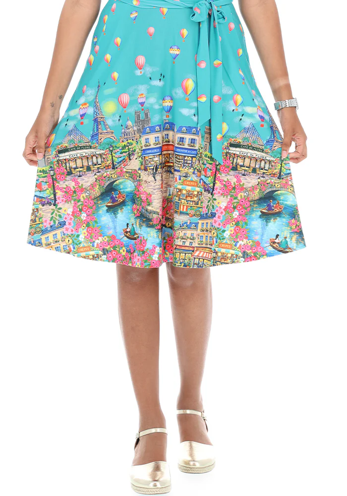Heloise Parisian Border Print Jersey Dress - Image 3