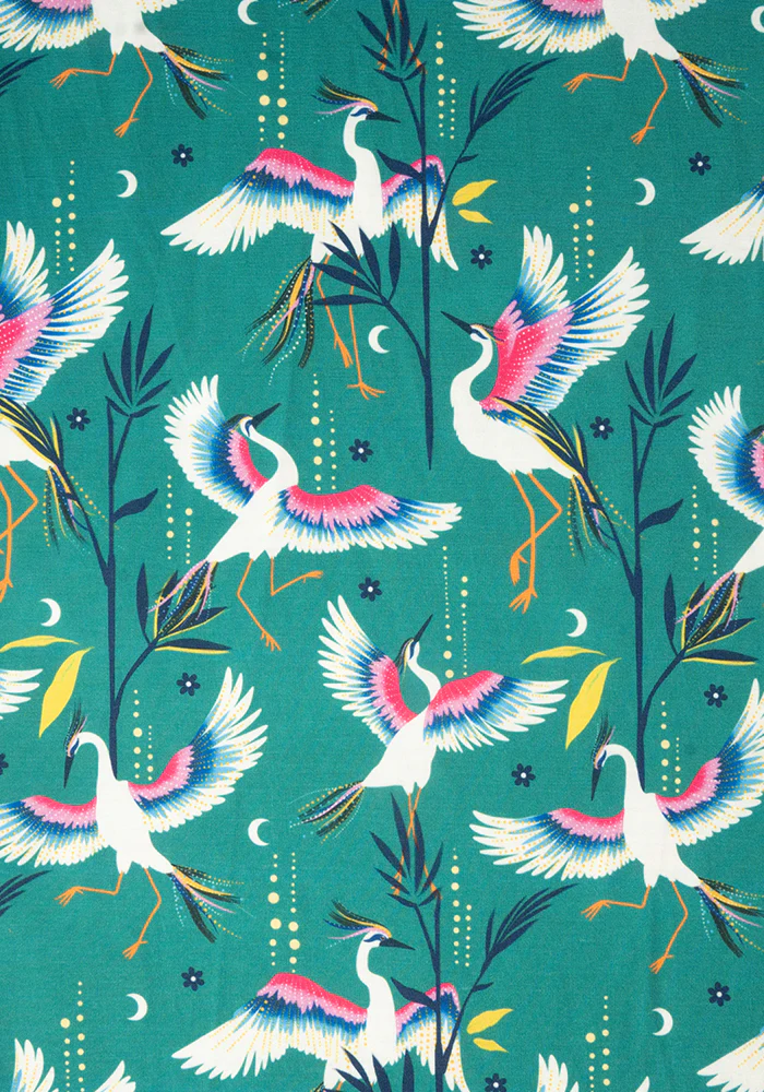 Hendri Dancing Herons Print Culotte Leg Jumpsuit - Image 2