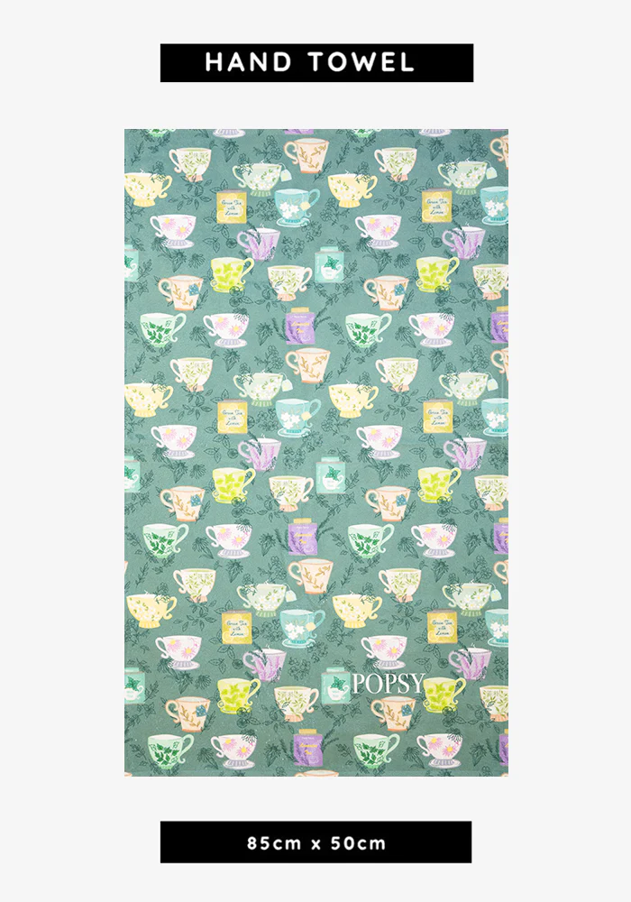 Herbal Tea Print Hand Towel