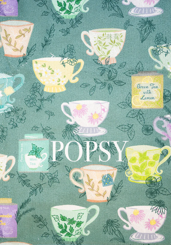 Herbal Tea Print Hand Towel - Image 2